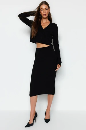 Trendyol Black Basic Knitwear Top and Bottom Set
