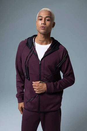 DEFACTO Slim Fit Zipper Scuba Fabric Cardigan