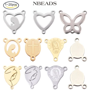 1-20PCS 304 Stainless Steel Chandelier Components Links 3 Loop Connectors For Jewelry Diy Making