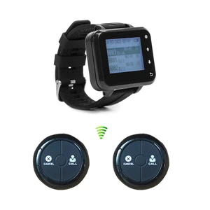 Electronic Wireless Waiter Call System 1 Wrist Pager Receiver 2pcs Table Order Bell