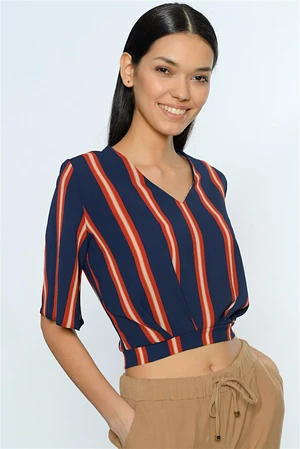 Z6208 DEWBERRY WOMEN'S BLOUSE-PLAIN LACQUER