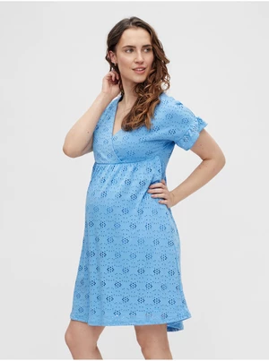 Modré děrované těhotenské šaty Mama.licious Dinna - Dámské