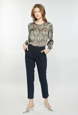 MONNARI Woman's Elegant Trousers Fabric Trousers With A Straight Cut Navy Blue