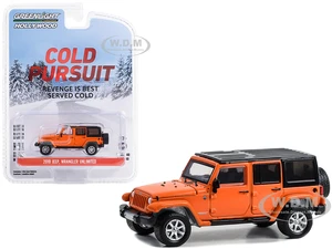 2010 Jeep Wrangler Unlimited Orange with Black Top "Cold Pursuit" (2019) Movie "Hollywood Series" Release 40 1/64 Diecast Model Car by Greenlight