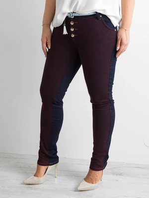 Dark blue jeans with knitted insert PLUS SIZE