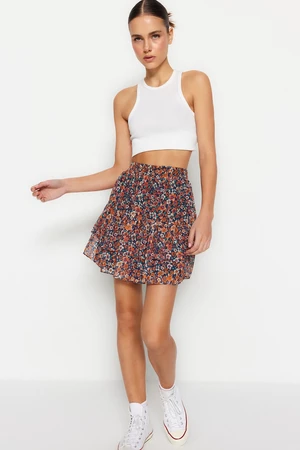 Trendyol Multi Color Mini Lined Flounce Chiffon Woven Skirt