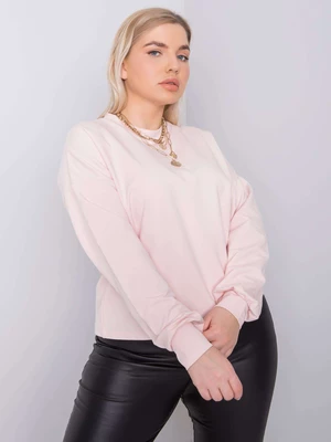 Light pink plain sweatshirt plus sizes