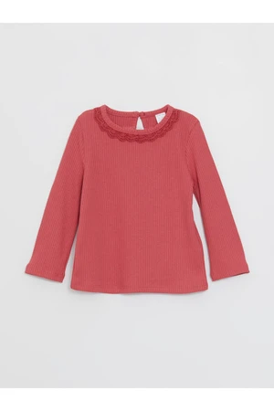 LC Waikiki Crew Neck Long Sleeve Baby Girl T-Shirt