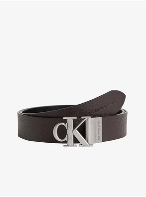 Černý pánský kožený pásek Calvin Klein Jeans - Pánské