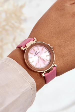 Classic women's leather watch Giorgio & Dario pink