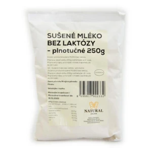 NATURAL JIHLAVA Sušené mléko bez laktózy plnotučné natural 250 g