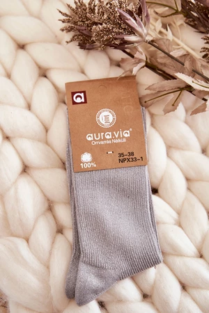 Women's Socks with shiny thread Gray