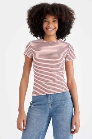 DEFACTO Short Sleeve Striped T-Shirt
