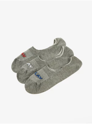 Sada tří párů pánských ponožek v šedé barvě Replay - Pánské