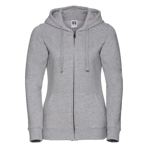 Light grey women's hoodie with Authentic Russell zipper