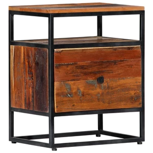 Bedside Cabinet 15.8"x11.8"x19.7" Solid Reclaimed Wood and Steel