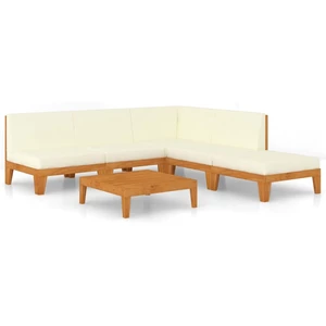 6 Piece Garden Lounge Set with Cushions Solid Acacia Wood