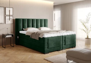 Box spring postel Eva 180x200, zelená Loco, elektrické polohování