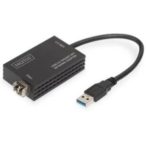 Adaptér PC, skleněné vlákno, notebook, USB 3.0, síťový Digitus [1x USB - 1x slot SFP] černá
