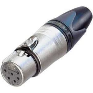 XLR kabelová zásuvka Neutrik NC6FXX, rovná, 6pól., 3,5 - 8 mm, stříbrná