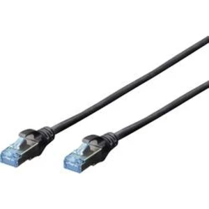 Síťový kabel RJ45 Digitus DK-1532-005/BL, CAT 5e, SF/UTP, 0.50 m, černá