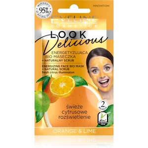 Eveline Cosmetics Look Delicious Orange & Lime hydratační a rozjasňující maska s peelingovým efektem 10 ml