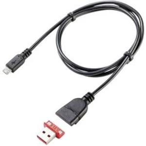Magnetický USB 2.0 konektor micro-B Rosenberger 267361, zástrčka rovná, černá/červená