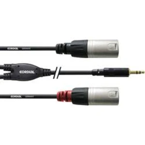 Kabelový adaptér Cordial CFY 3 WMM [1x jack zástrčka 3,5 mm - 2x XLR zástrčka], 3.00 m, černá