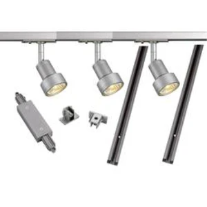 Lištový systém svítidel SLV, 1fázový, LED, 3x 50 W, GU10, stříbrná/šedá