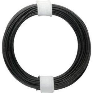 Spojovací drát 1 x 0.20 mm², vnější Ø 0.50 mm, černá, 10 m