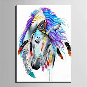 Oil Painting By Number Kit Indian Horse/Lion Painting DIY Acrylic Pigment Painting By Numbers Set Hand Craft Art Supplie