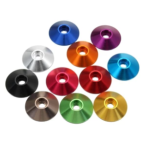 Suleve™ M3AN10 10Pcs M3 Cap Head Screw Cup Washer Extra Large Gasket Aluminum Alloy Multicolor