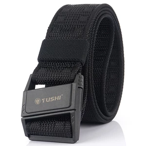 TUSHI Punch Free Magnetic Buckle Tactical Belt Nylon Webbing Quick-Release Belt Fishing Hunting