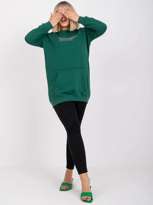 Dark green plus size sweatshirt with long sleeves Desiree