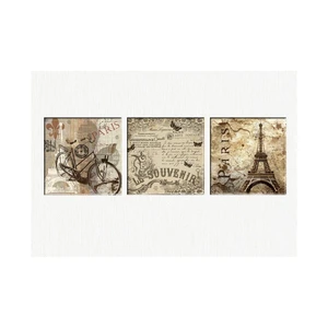 Sada 3 obrazov Tablo Center Vintage Paris