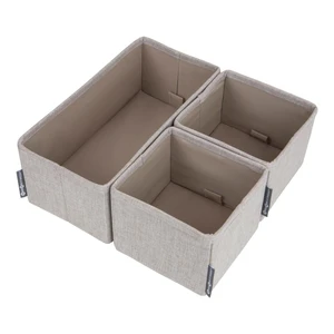 Súprava 3 béžových organizérov Bigso Box of Sweden Drawer