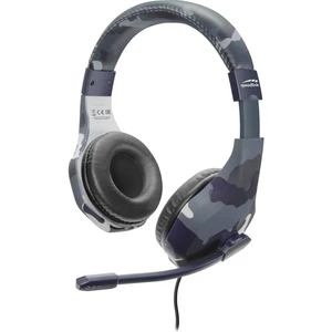 SpeedLink RAIDOR herný headset jack 3,5 mm káblový cez uši maskáčová modrá stereo