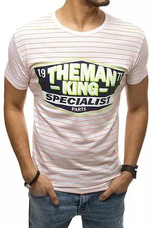 White men's T-shirt RX4397 with print