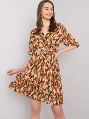 Brown dress with belt pattern by Sassari