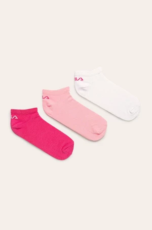 Ponožky Fila (3-pack) dámské, růžová barva