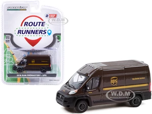 2018 Ram ProMaster 2500 Cargo High Roof Van Brown "United Parcel Service" (UPS) Worldwide Services "Route Runners" Series 2 1/64 Diecast Model by Gre