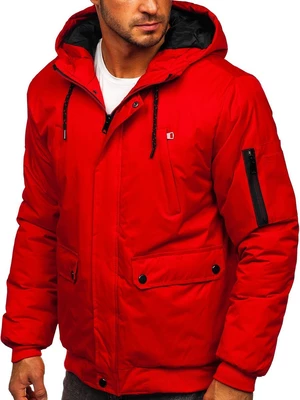 Červená pánská zimní bunda Bolf HY821