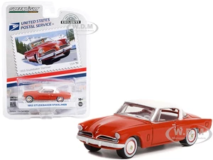 1953 Studebaker Starliner Red with White Top USPS (United States Postal Service) "America on the Move" "Hobby Exclusive" Series 1/64 Diecast Model Ca