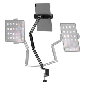 VIJIM HP001 Universal Desktop Tablet Stand Mobile Phone Holder Bracket with C-clamp Clip Flexible Long Arm for iPad Tabl