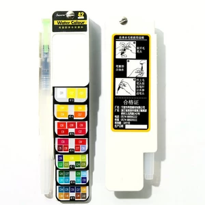 Superior 18/25/33/42 Color Solid Watercolor Paint Set Foldable Palette With Water Brush Pen Drawing Sketching Watercolor