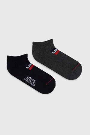 Ponožky Levi's (2-pak) 37157.0766-midgreybla, pánske, čierna farba