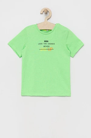 Detské tričko Birba&Trybeyond zelená farba, s potlačou