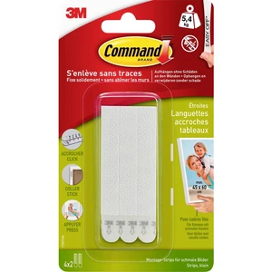 3M  Montážne prúžky Command ™  biela Množstvo: 4 pár