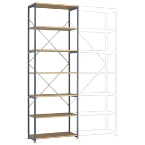 Manuflex RP1608.6011 základný modul regálu oddelenia 100 kg (š x v x h) 970 x 3000 x 600 mm ocel práškovo lakované rezed