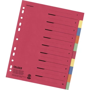 Falken 80086390 register DIN A4, nadmerná šírka prázdna karton viacfarebná 10 kariet s organizačným potlačou 80086390